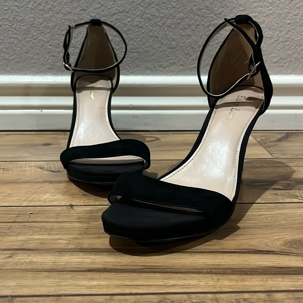 Essex Lane Women's Black Suede High Heels Size 9.5M Elegant Party Dress Shoes